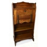 An early 20th century Arts and Crafts oak students bureau with fall front, height 118cm, depth 27cm,