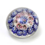 A 19th century French paperweight, possibly Clichy, the canes with floral decoration, unmarked,