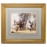 ATTRIBUTED TO ROBERT FARRIER (1796-1879); watercolour, 'Playing Soldiers', unsigned, 23.5 x 30cm,