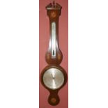 A Georgian inlaid mahogany wheel barometer, height 100cm.Condition Report: Scuffs, scratches and