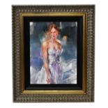 ANNA RAZUMOVSKAYA; oil on canvas, 'Surrender', signed lower right, 45 x 60cm, framed.Condition