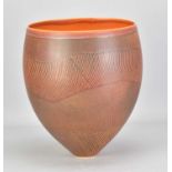 PIPPIN DRYSDALE (born 1943); a deep porcelain vessel with inlaid decoration, incised signature and