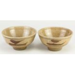 Leach Pottery; a pair of stoneware Z bowls, impressed pottery marks, largest diameter 14cm (2).