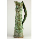 † AKI MORIUCHI (born 1947); a very tall stoneware jug with generous strap handle and heavily