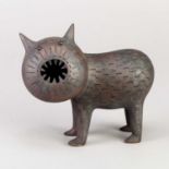 CHIU-I WU (born 1968); a stoneware sculpture of a creature, impressed WU mark, length 12cm.