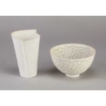 † ANGELA VERDON (born 1949); a pierced porcelain bowl, incised AV mark dated 1978, diameter 10cm,