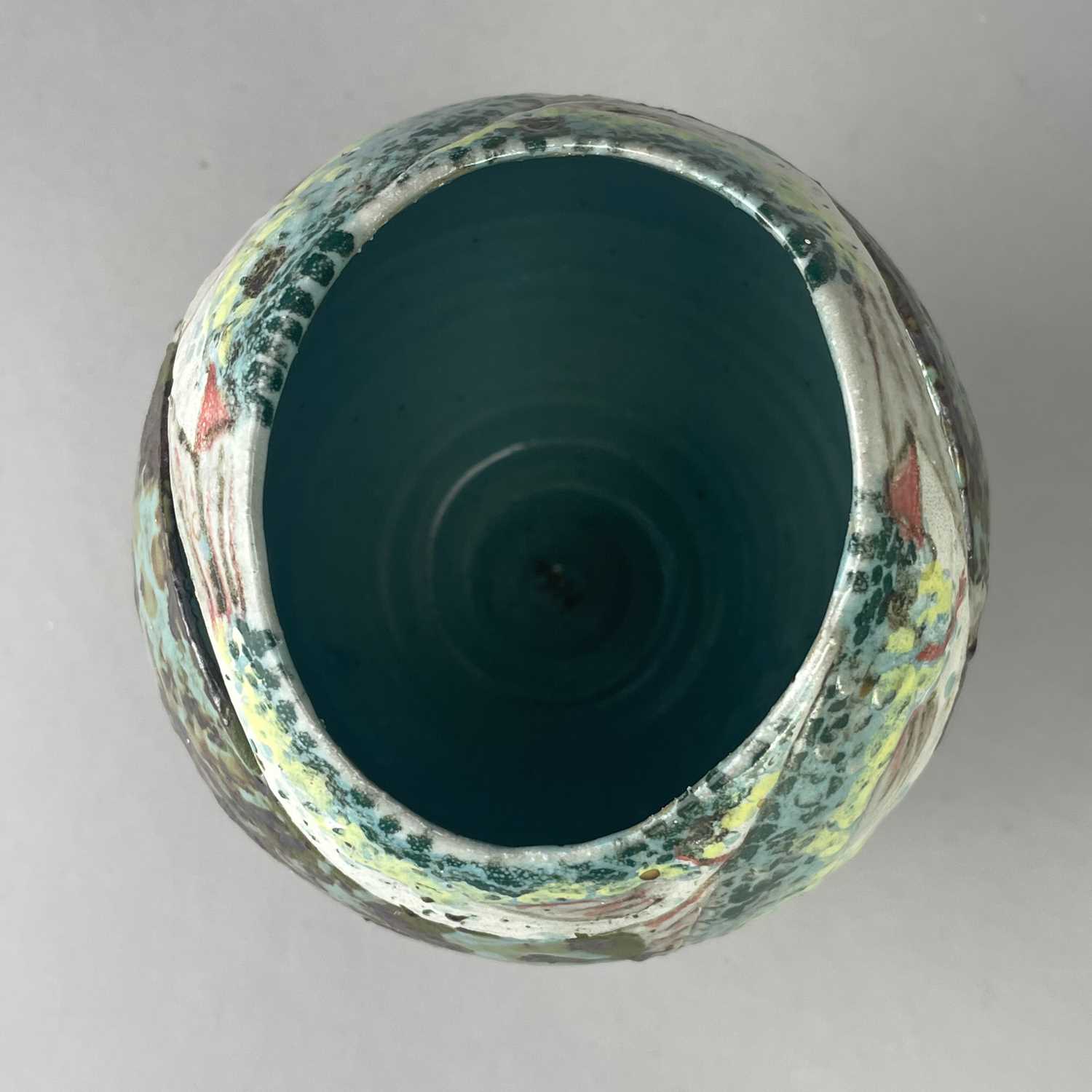 † ROGER COCKRAM (born 1947) for Chittlehampton Pottery; a pierced stoneware bowl with wavy rim - Image 6 of 9