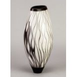 † ASHRAF HANNA (born 1967); a naked raku vessel with linear decoration, incised ASH mark, height