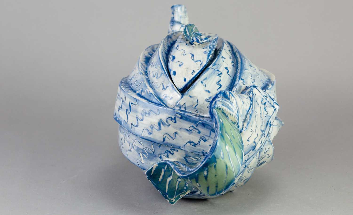 † CAROL McNICOLL (born 1943); an earthenware teapot of eccentric form, incised signature, height - Image 4 of 8
