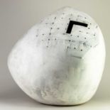REBECCA APPLEBY (born 1979); a large earthenware boulder form with an L shaped aperture and