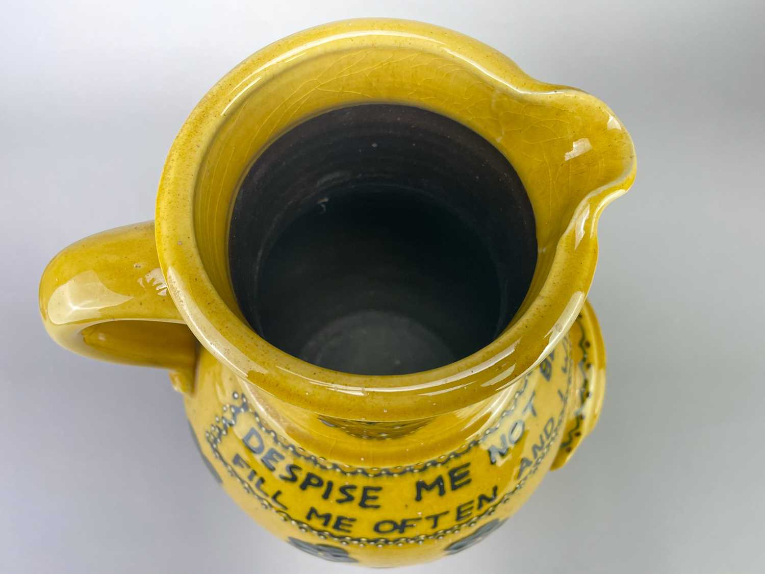 † BENNETT COOPER (1953-2002); a large slipware calligraphic jug decorated with flowers and - Image 7 of 7