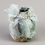 AKIKO HIRAI (born 1970); a medium stoneware moon jar with highly textured surface covered in