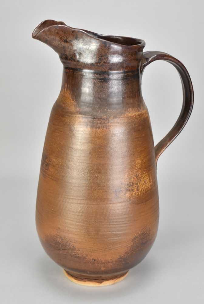 † ABDO NAGI (1941-2001); a tall stoneware jug covered in iron glaze, impressed marks, made 2000, - Image 2 of 3