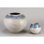 † BETTY BLANDINO (1927-2011); a globular stoneware vessel with textured surface decorated with a