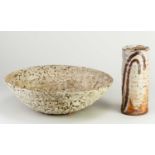 † AKI MORIUCHI (born 1947); a stoneware bowl with heavily textured surface, impressed mark, diameter