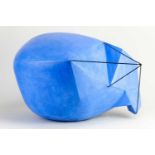 REBECCA APPLEBY (born 1979); 'Blue Appendage', an earthenware angular boulder form covered in blue