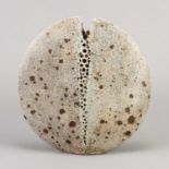 † ALAN WALLWORK (1931-2019); a stoneware split pebble with impressed decoration forming the parting,