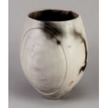 † ANTONIA SALMON (born 1959); a smoke fired and burnished stoneware vessel, incised AS mark,
