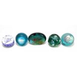 CAITHNESS; a collection of five contemporary glass paperweights, including Dolphin Duet, numbered