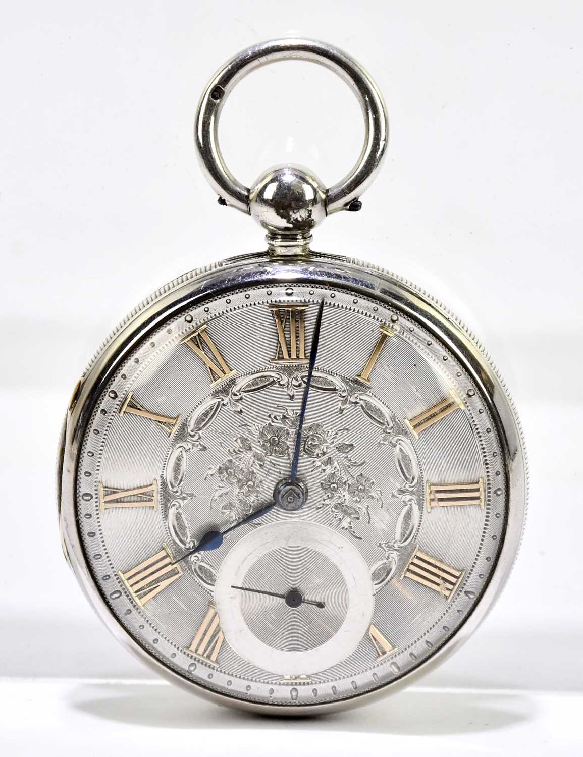 THOMAS MILNER, WIGAN; a Victorian hallmarked silver cased key wind pocket watch, the silvered dial