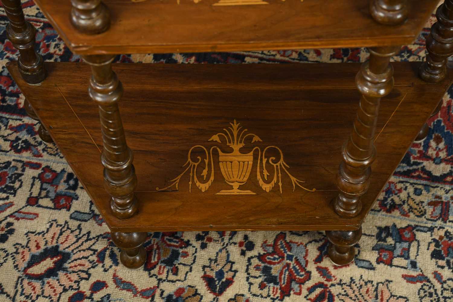 An Edwardian inlaid mahogany four tier whatnot, height 131cm. - Image 5 of 5