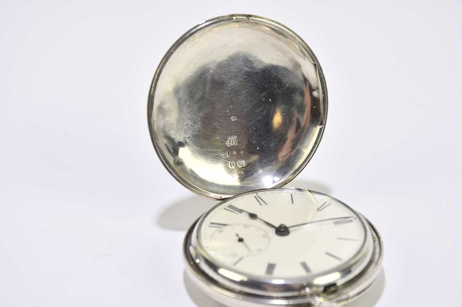 FRENCH, BRISTOL; a William IV hallmarked silver cased key wind full Hunter pocket watch, the - Image 4 of 6