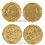 An Edward VII half sovereign, 1909, and a George V half sovereign, 1912 (2)