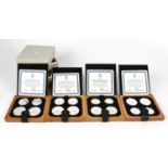 ROYAL CANADIAN MINT; four 1976 Montreal Olympic silver proof coin sets, boxed with certificates,