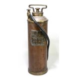 MORRIS PATENT, JOHN MORRIS & SON LTD; an Ajax copper and brass fire extinguisher, tested 400lbs