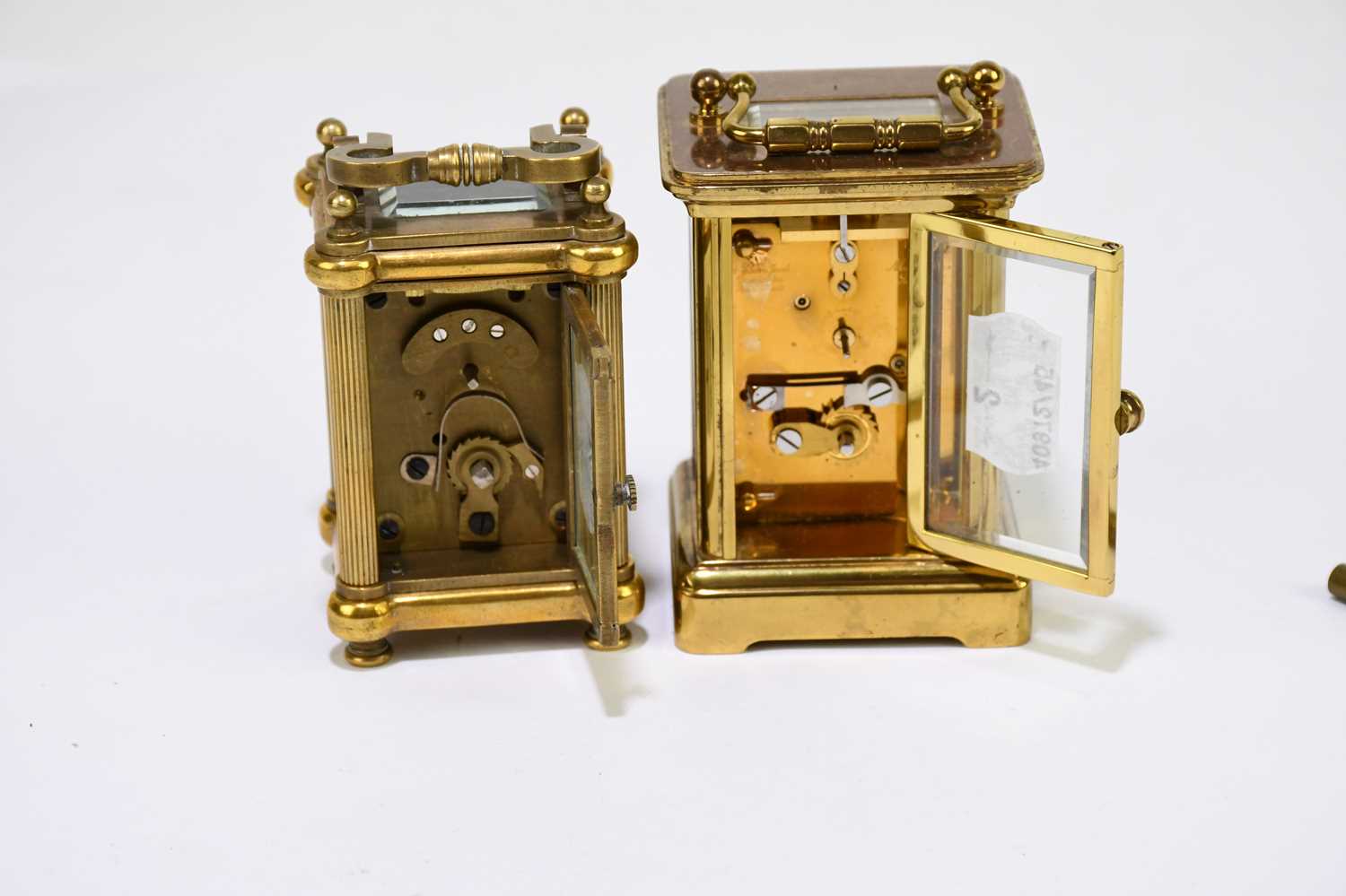 MATTHEW NORMAN; a brass cased carriage clock, the enamel dial set with Roman numerals, height 8cm, - Image 3 of 5