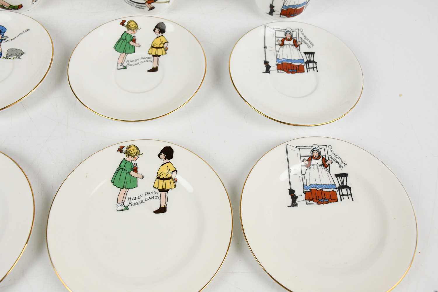 ALLERTONS; a child's fifteen piece nursery tea set comprising teapot and cover, four cups, four - Image 3 of 4