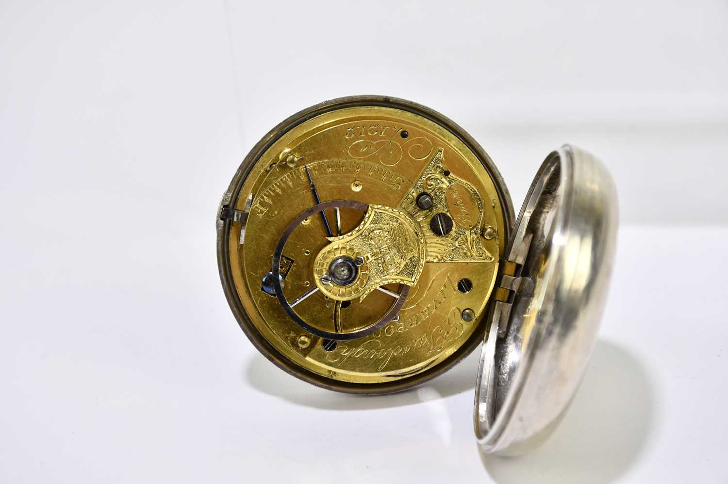 EDWARD FAIRCLOUGH, LIVERPOOL; a George IV hallmarked silver key wind pair cased pocket watch, the - Image 4 of 9