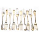 WILLIAM CRIPPS; a pair of William IV hallmarked silver dinner forks with engraved intials 'JBH' to