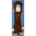 ROBERT WHITWORTH HEYWOOD; a 19th century eight day longcase clock, the painted face with rolling