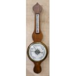 A 19th century mahogany wheel barometer with silvered dial, height 92cm.
