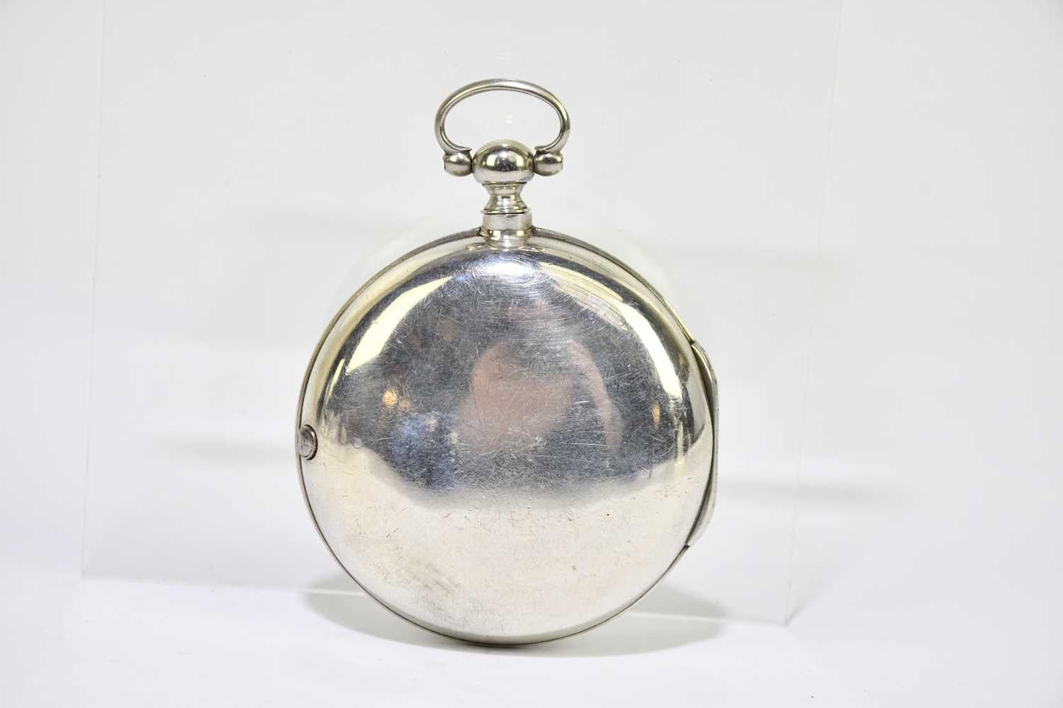GEORGE DUNBAR, TURRIFF; a George III hallmarked silver pair cased open face key wind pocket watch, - Image 2 of 9