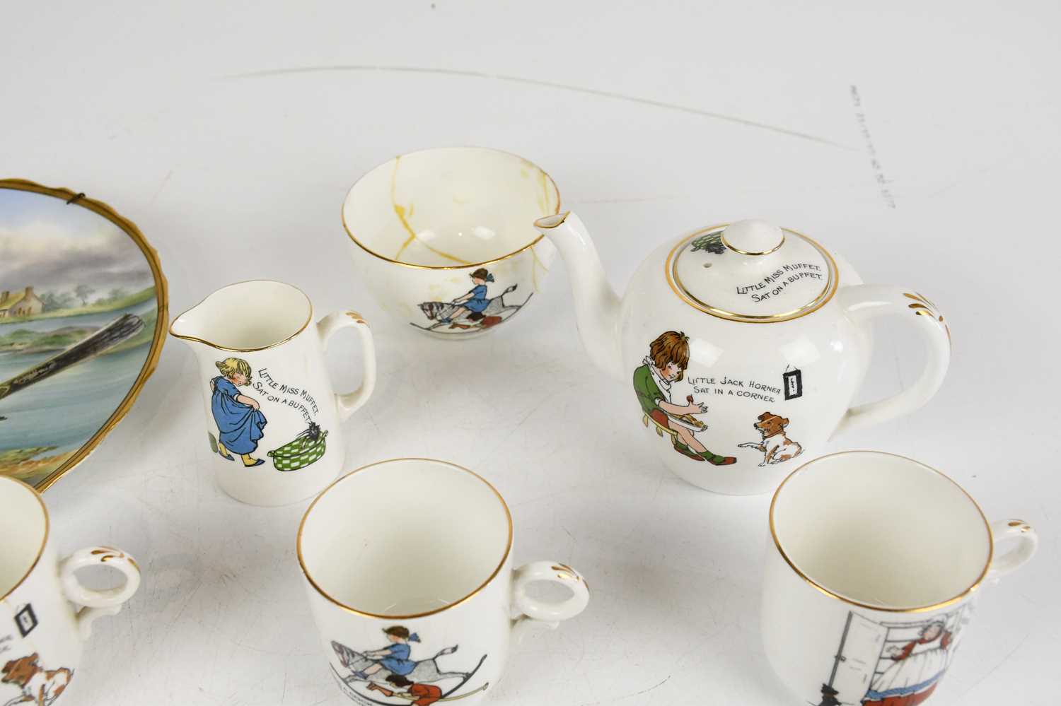 ALLERTONS; a child's fifteen piece nursery tea set comprising teapot and cover, four cups, four - Image 2 of 4