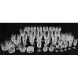 WATERFORD; six wine glasses, height 20 cm, together with a Waterford glass handled brush, a large