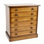 A Victorian mahogany apprentice type six-drawer collector's chest, enclosing a quantity of sundry