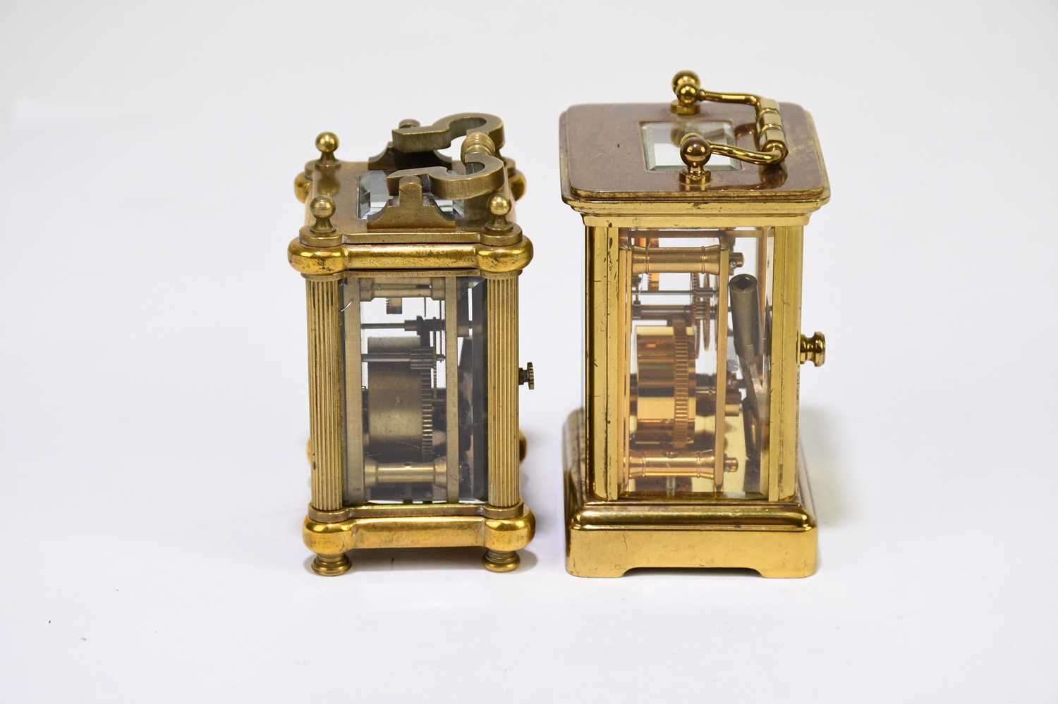 MATTHEW NORMAN; a brass cased carriage clock, the enamel dial set with Roman numerals, height 8cm, - Image 4 of 5