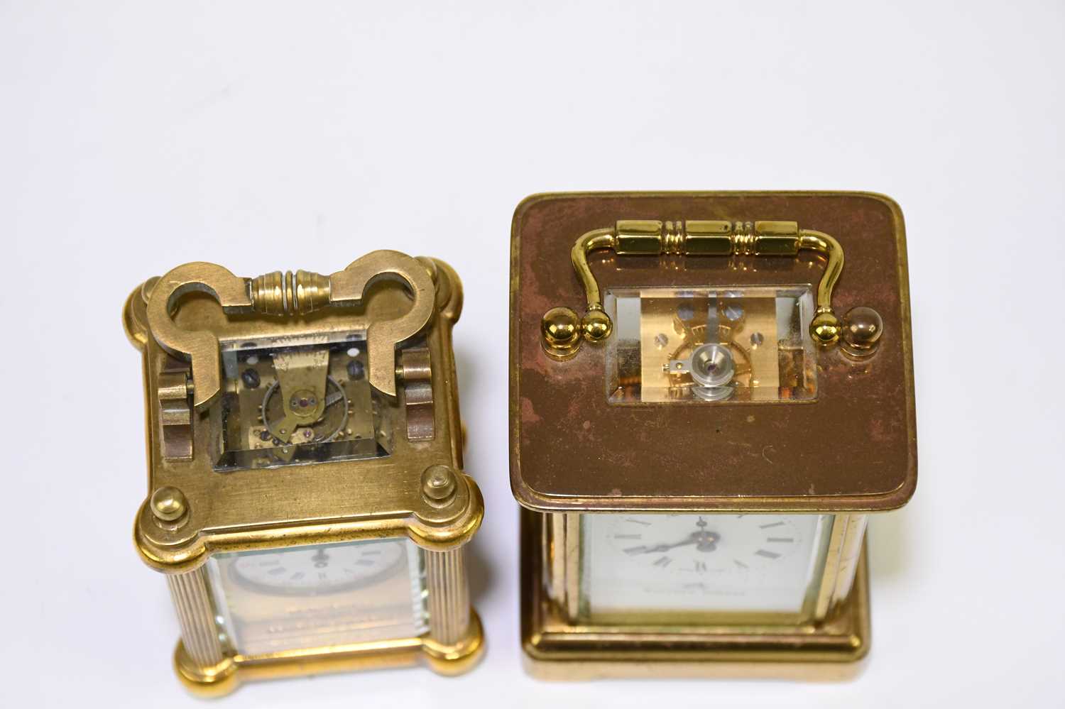 MATTHEW NORMAN; a brass cased carriage clock, the enamel dial set with Roman numerals, height 8cm, - Image 5 of 5