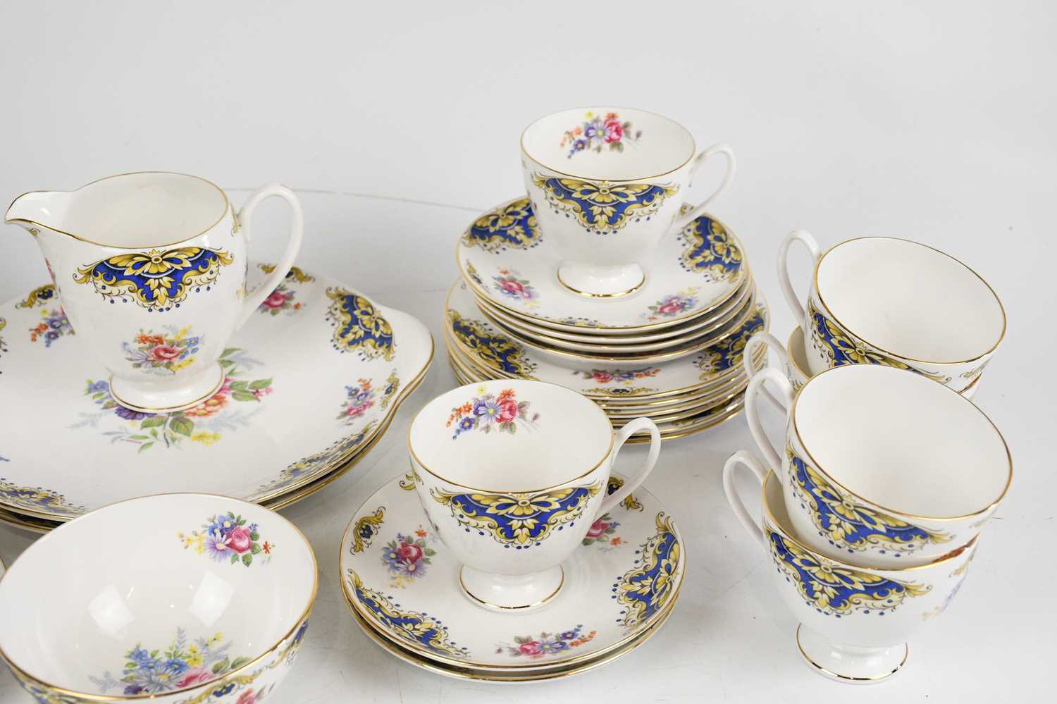 SHELLEY; a forty piece tea service decorated in pattern 14146 (40).Condition Report: The jug does - Image 3 of 4