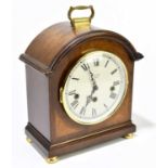 COMITTI, LONDON; a reproduction mahogany cased bracket clock, the circular dial set with Roman