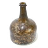A late 17th century green glass mallet shaped wine bottle, height 19cm.Condition Report: Chip to the