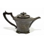 An English Art Nouveau pewter teapot, height 13cm.