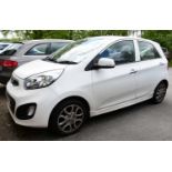 KIA PICANTO; a white five door hatchback, registration PN12 EEJ, 1248CC, petrol. PLEASE NOTE: