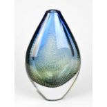 SVEN PALMQVIST FOR ORREFORS; an Art Glass Kraka vase of teardrop form, signed to the underside,
