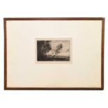 JEAN BAPTISTE CAMILLE COROT (1976-1875); etching, 'Dans le Dunes', 15 x 21cm, framed but unglazed.