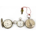 A Victorian hallmarked silver key wind pocket watch, the engraved dial with subsidiary seconds and