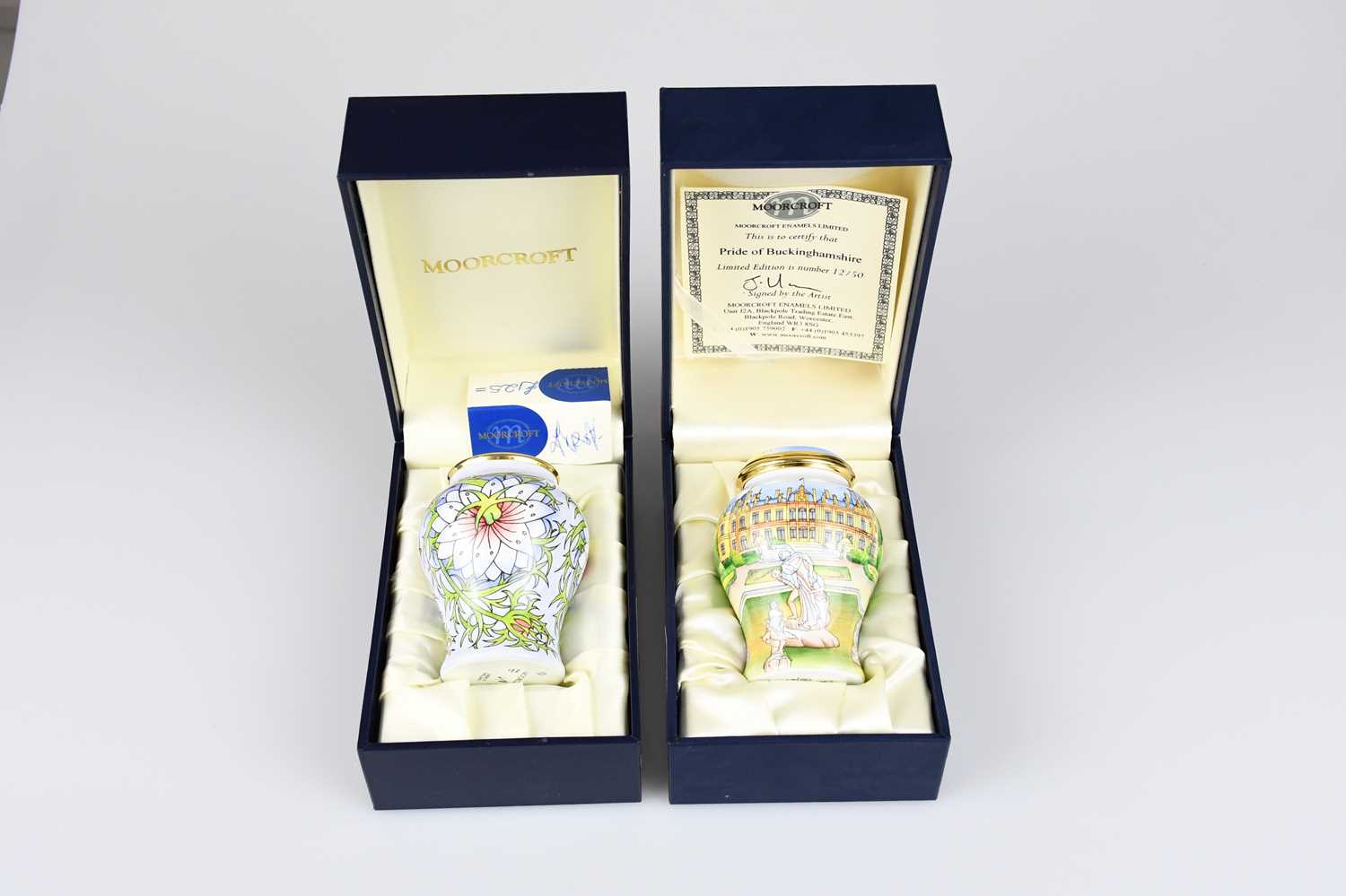 MOORCROFT; a limited edition jar and cover decorated in the 'Pride of Buckingham' pattern, height - Image 4 of 4